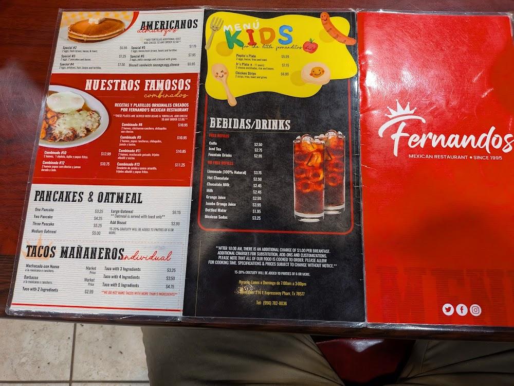 Fernando's Restaurant Menu image 4